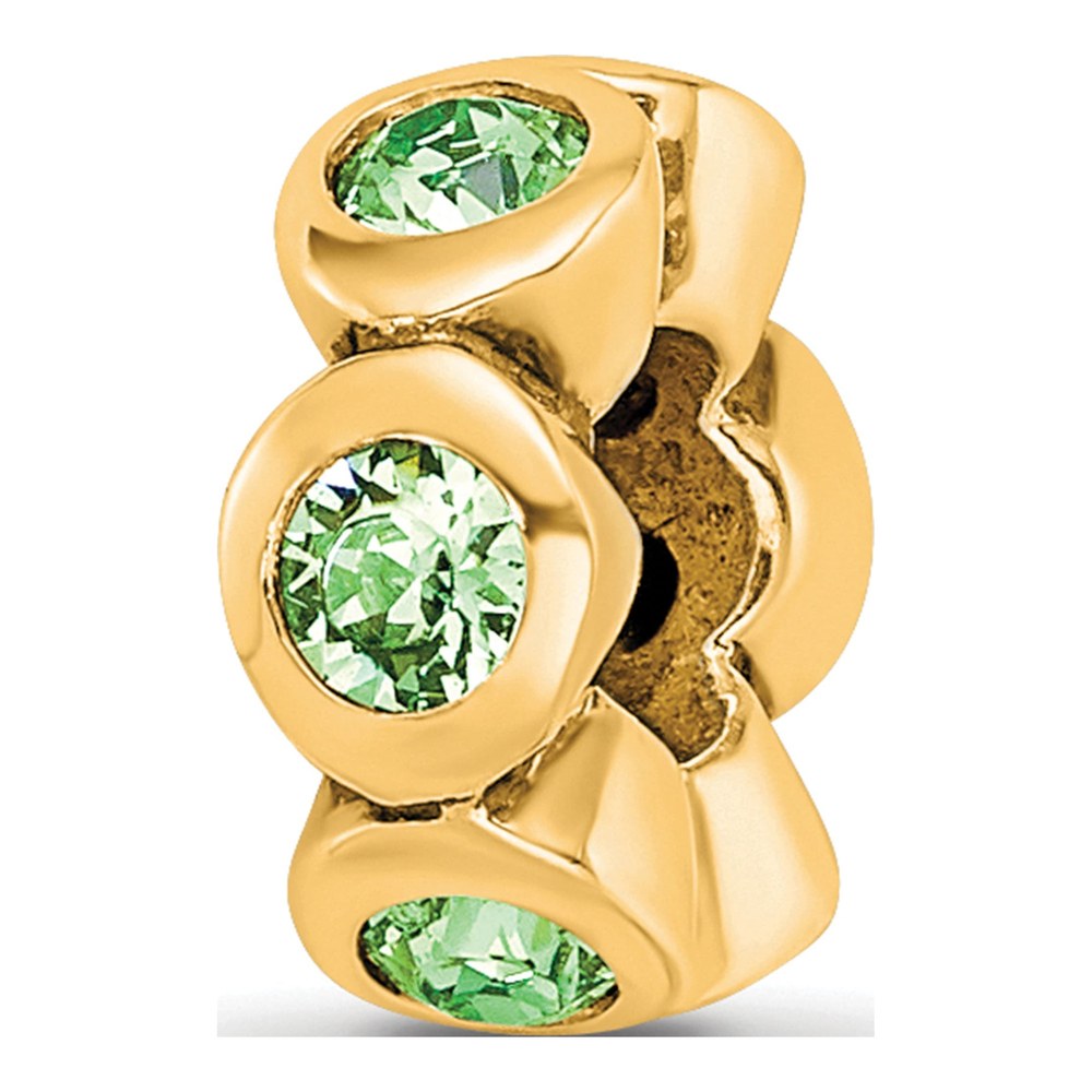 Gold-Plated Sterling Silver Crystal Bead