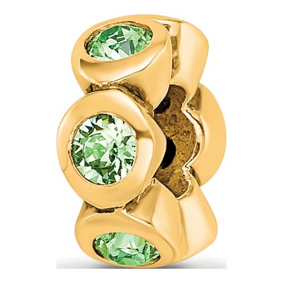 Gold-Plated Sterling Silver Crystal Bead