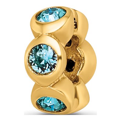 Gold-Plated Sterling Silver Crystal Bead