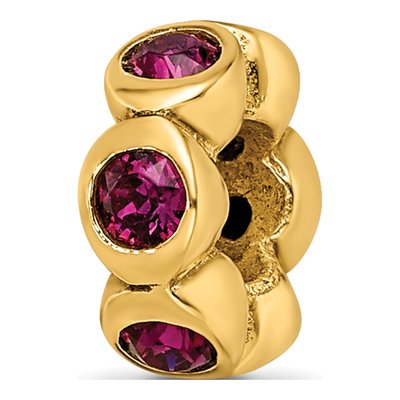 Gold-Plated Sterling Silver Crystal Bead