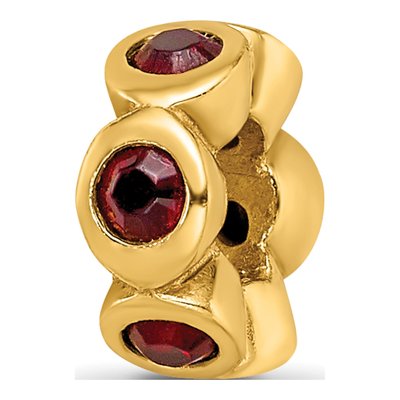 Gold-Plated Sterling Silver Crystal Bead