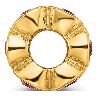 Gold-Plated Sterling Silver Crystal July Bead – view 4