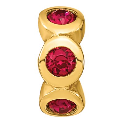 Gold-Plated Sterling Silver Crystal July Bead – view 5
