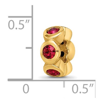 Gold-Plated Sterling Silver Crystal July Bead – view 6