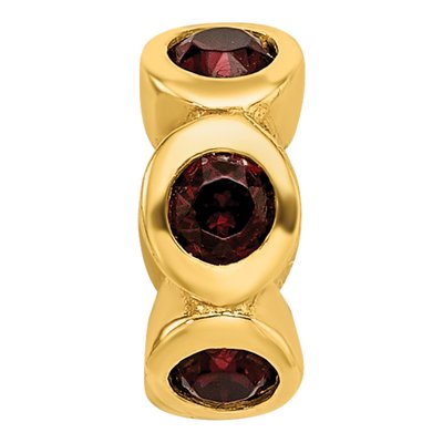 Gold-Plated Sterling Silver Crystal June Bead – view 5