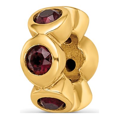 Gold-Plated Sterling Silver Crystal June Bead