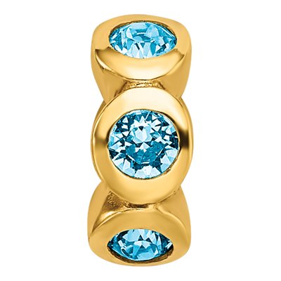Gold-Plated Sterling Silver Crystal March Bead – view 5
