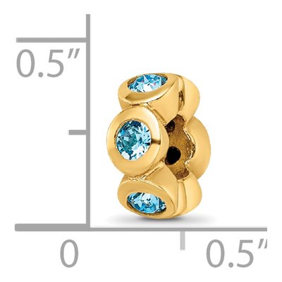 Gold-Plated Sterling Silver Crystal March Bead – view 6