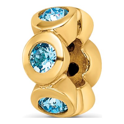 Gold-Plated Sterling Silver Crystal March Bead