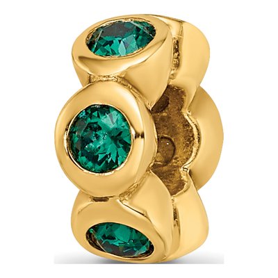 Gold-Plated Sterling Silver Crystal May Bead