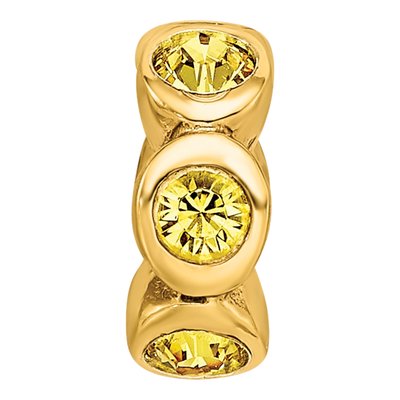 Gold-Plated Sterling Silver Crystal Nov Bead – view 5