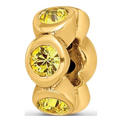 Gold-Plated Sterling Silver Crystal Nov Bead
