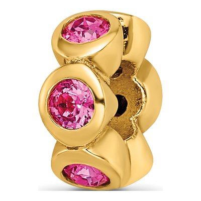 Gold-Plated Sterling Silver Crystal Bead