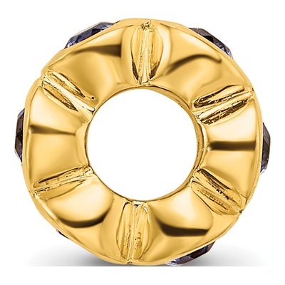 Gold-Plated Sterling Silver Crystal Sept Bead – view 4