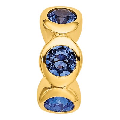 Gold-Plated Sterling Silver Crystal Sept Bead – view 5