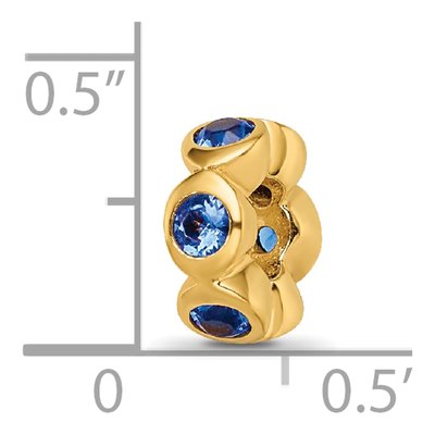 Gold-Plated Sterling Silver Crystal Sept Bead – view 6