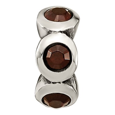 Sterling Silver Crystal January Birthstone Bead – view 5