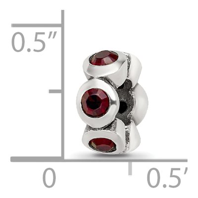 Sterling Silver Crystal January Birthstone Bead – view 6