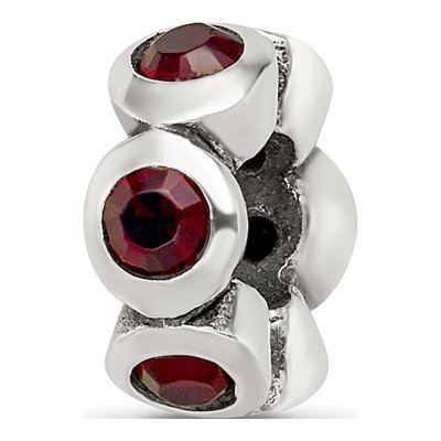 Sterling Silver Crystal January Birthstone Bead