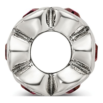 Sterling Silver Crystal July Birthstone Bead – view 4