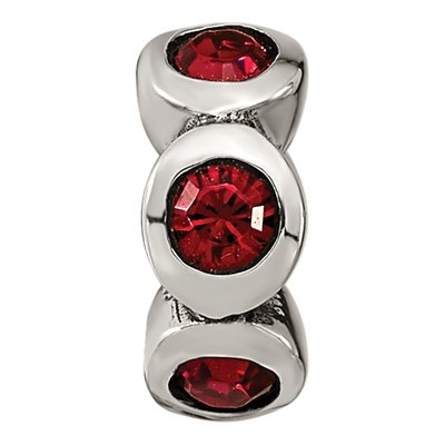 Sterling Silver Crystal July Birthstone Bead – view 5