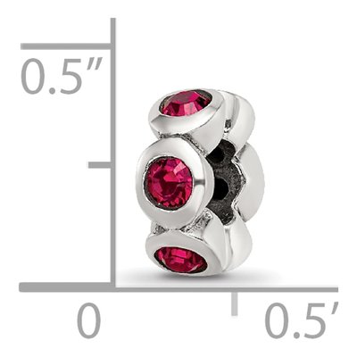 Sterling Silver Crystal July Birthstone Bead – view 6