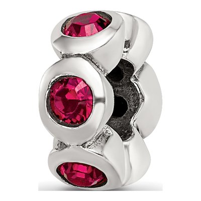 Sterling Silver Crystal July Birthstone Bead