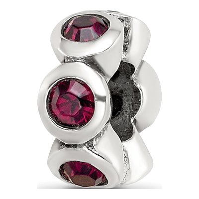 Sterling Silver Crystal June Birthstone Bead