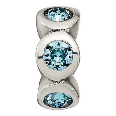 Sterling Silver Crystal March Bead – view 5