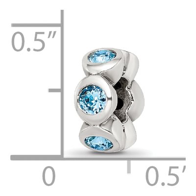 Sterling Silver Crystal March Bead – view 6