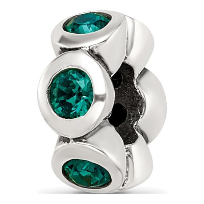Sterling Silver Crystal May Birthstone Bead