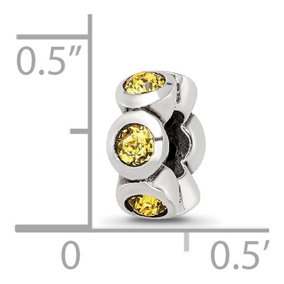 Sterling Silver Crystal November Birthstone Bead – view 6