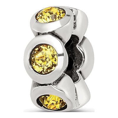 Sterling Silver Crystal November Birthstone Bead