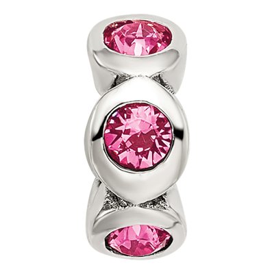 Sterling Silver Crystal October Birthstone Bead – view 5