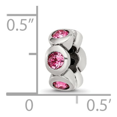 Sterling Silver Crystal October Birthstone Bead – view 6