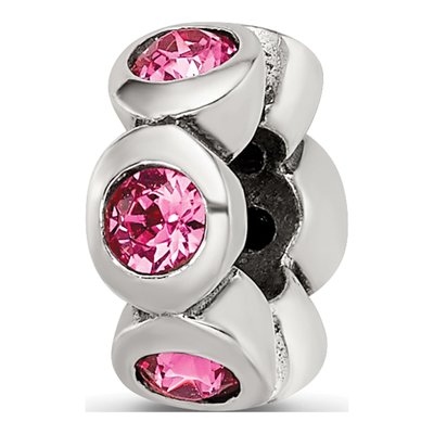 Sterling Silver Crystal October Birthstone Bead