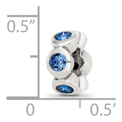 Sterling Silver Crystal September Birthstone Bead – view 6