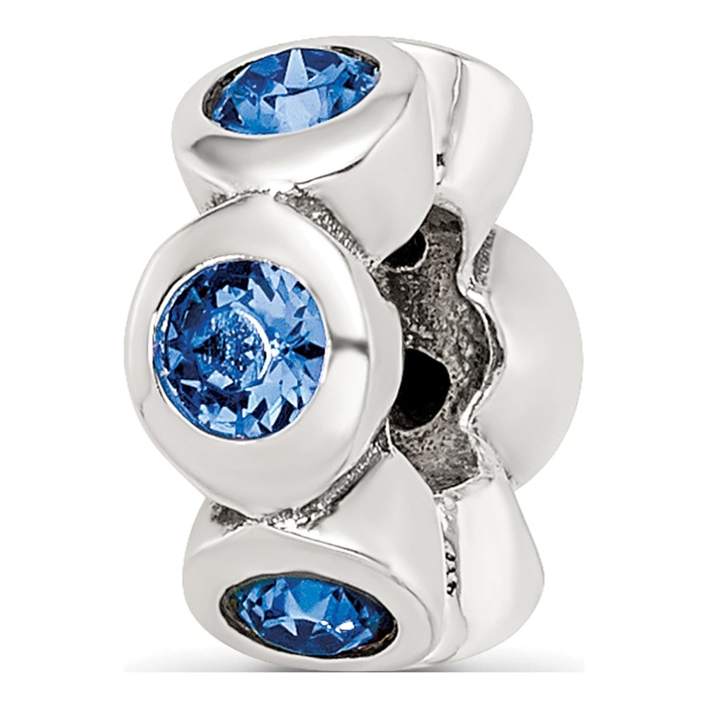 Sterling Silver Crystal September Birthstone Bead