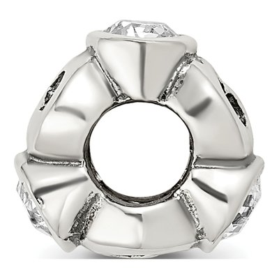 Sterling Silver Crystal April Birthstone Bead – view 4