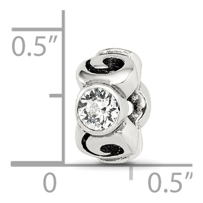 Sterling Silver Crystal April Birthstone Bead – view 6