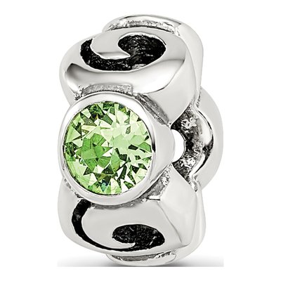 Sterling Silver Crystal August Bead