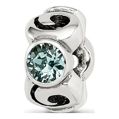 Sterling Silver Crystal December Bead