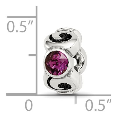 Sterling Silver Crystal February Birthstone Bead – view 6