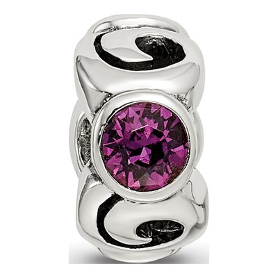 Sterling Silver Crystal February Birthstone Bead – view 7