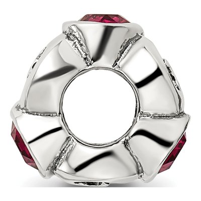 Sterling Silver Crystal July Birthstone Bead – view 4