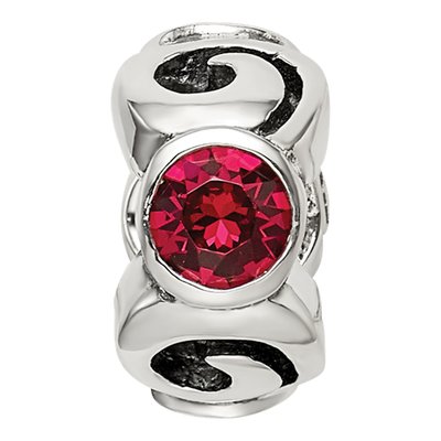 Sterling Silver Crystal July Birthstone Bead – view 5