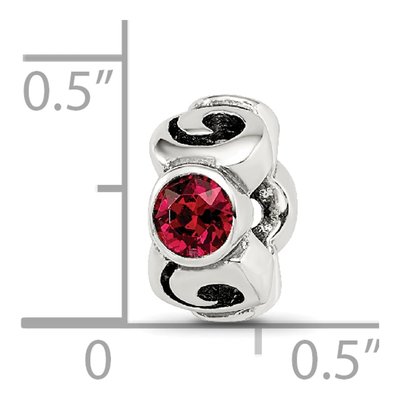 Sterling Silver Crystal July Birthstone Bead – view 6