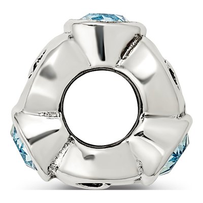 Sterling Silver Crystal March Birthstone Bead – view 4