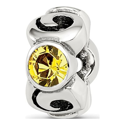 Sterling Silver Crystal Novem Birthstone Bead