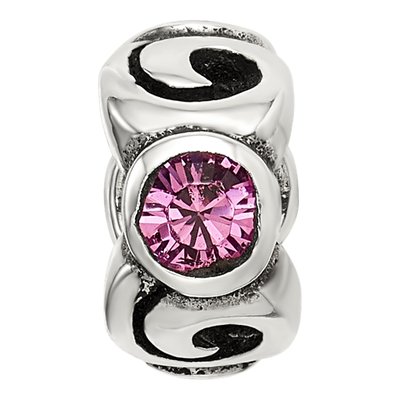Sterling Silver Crystal October Bead – view 5